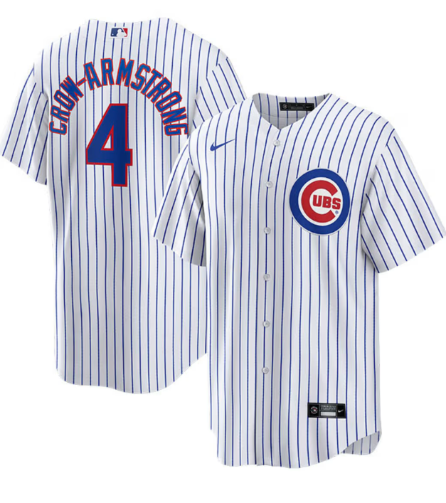 NIKE Men's Chicago Cubs Pete Crow-Armstrong #4 White Home Replica Jersey Official Team Jersey Sports Fan Apparel Official MLB Team Jersey Baseball Fan