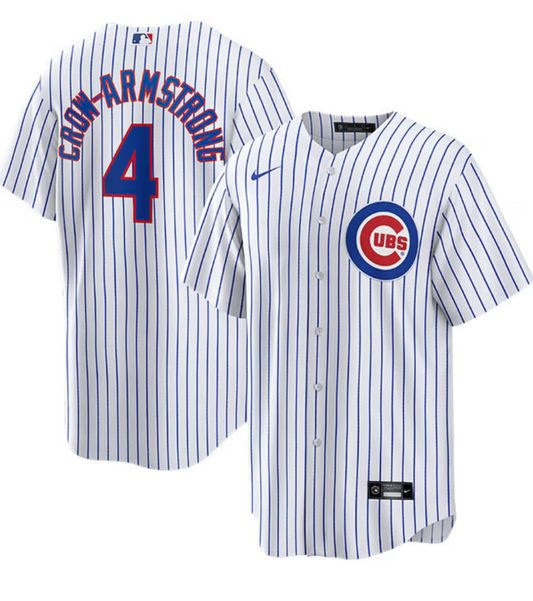 NIKE Men's Chicago Cubs Pete Crow-Armstrong #4 White Home Replica Jersey Official Team Jersey Sports Fan Apparel Official MLB Team Jersey Baseball Fan