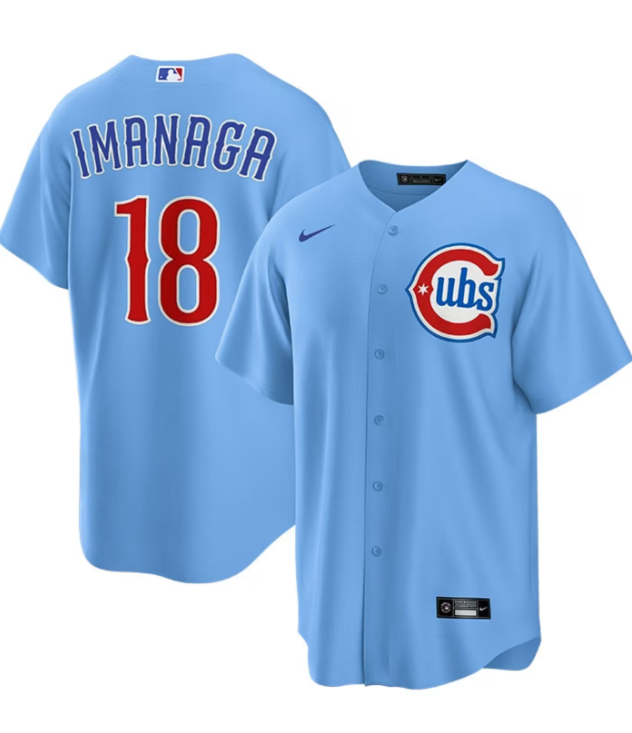 Men's Shota Imanaga #18 Chicago Cubs Nike Light Blue 2nd Alternate Replica Jersey Official Team Jersey Sports Fan Apparel Official MLB Team Jersey Bas
