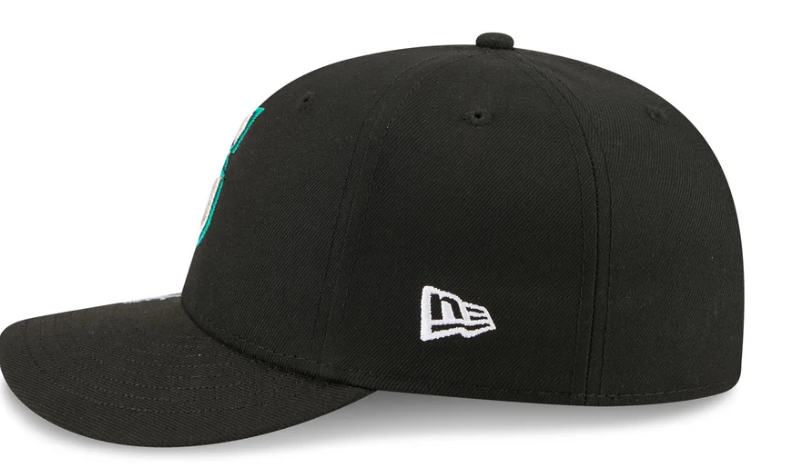 Seattle Mariners MLB Waves 59FIFTY Fitted New Era Black/White Official Team Hat Sports Fan Cap Official MLB Team Hat Baseball Fan Cap