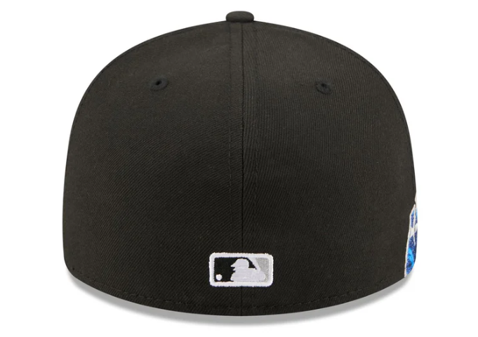 Chicago White Sox MLB Waves 59FIFTY Fitted New Era Black/White Official Team Hat Sports Fan Cap Official MLB Team Hat Baseball Fan Cap