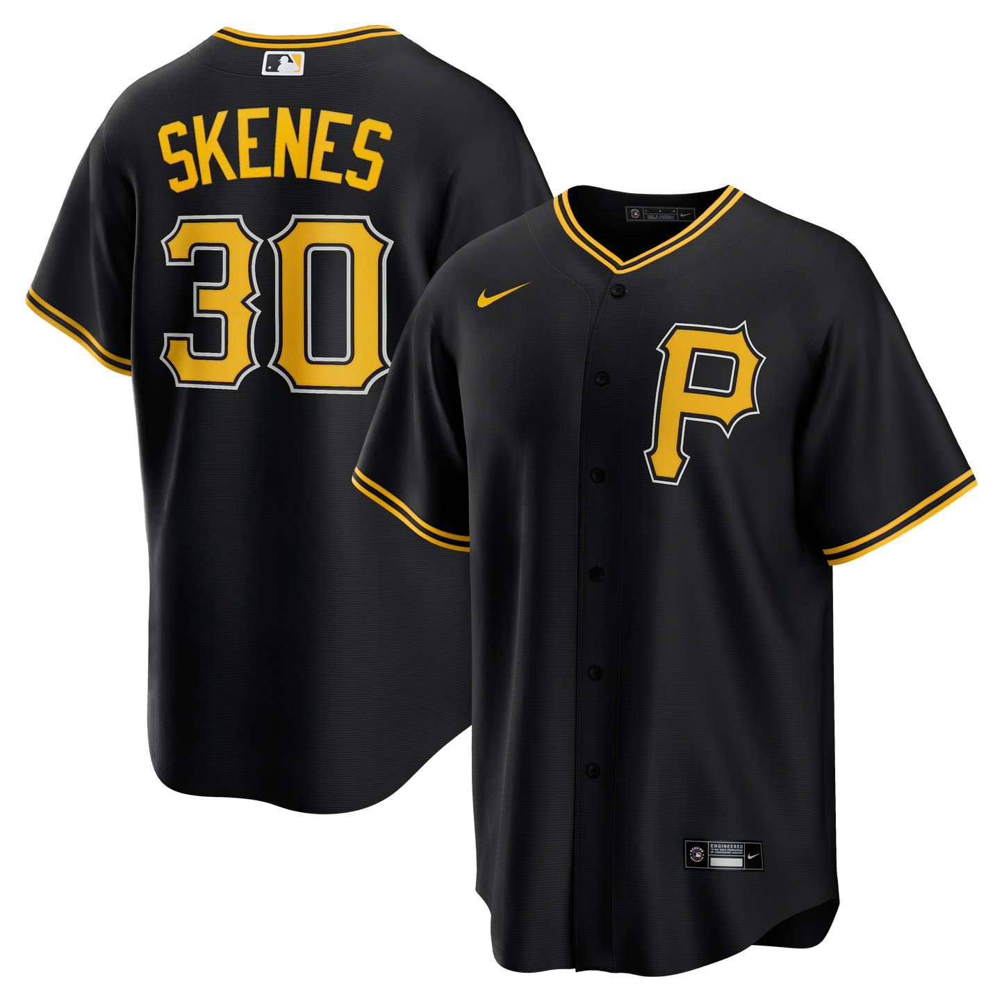 Men's Paul Skenes Pittsburgh Pirates Nike Black Alternate Replica Team Jersey Official Team Jersey Sports Fan Apparel Official MLB Team Jersey Basebal