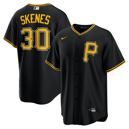 Men's Paul Skenes Pittsburgh Pirates Nike Black Alternate Replica Team Jersey Official Team Jersey Sports Fan Apparel Official MLB Team Jersey Basebal