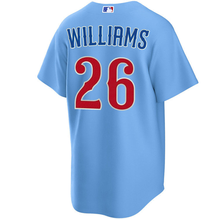 NIKE Men's Chicago Cubs Billy Williams #26 Light Blue 2nd Alternate Replica Jersey Official Team Jersey Sports Fan Apparel Official MLB Team Jersey Ba