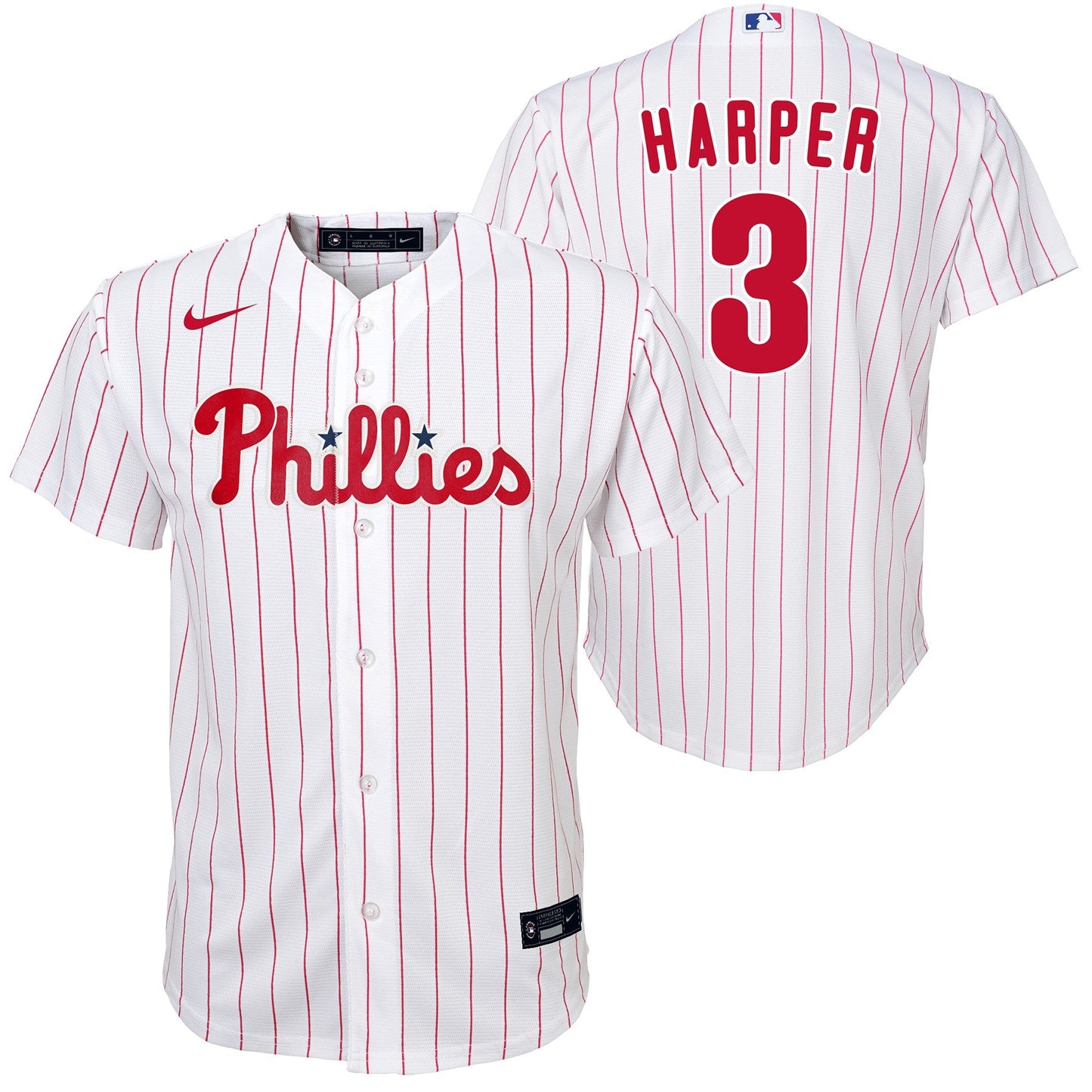 Bryce Harper Philadelphia Phillies Youth NIKE Home Screen Print Replica Jersey Official Team Jersey Sports Fan Apparel Official MLB Team Jersey Baseba