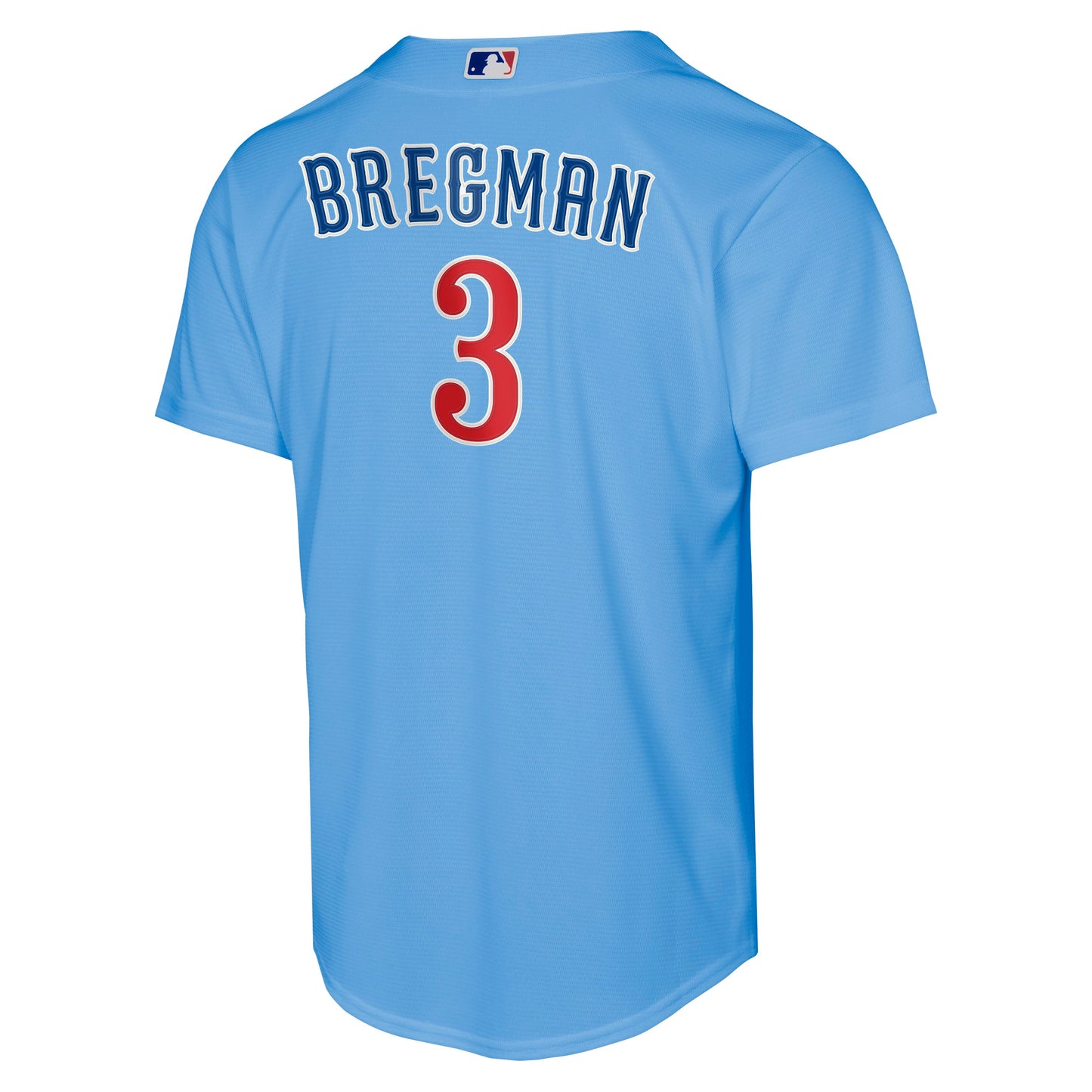 Youth Chicago Cubs Alex Bregman Alternate 2 NIKE Baseline Powder Blue Replica Jersey Official Team Jersey Sports Fan Apparel Official MLB Team Jersey