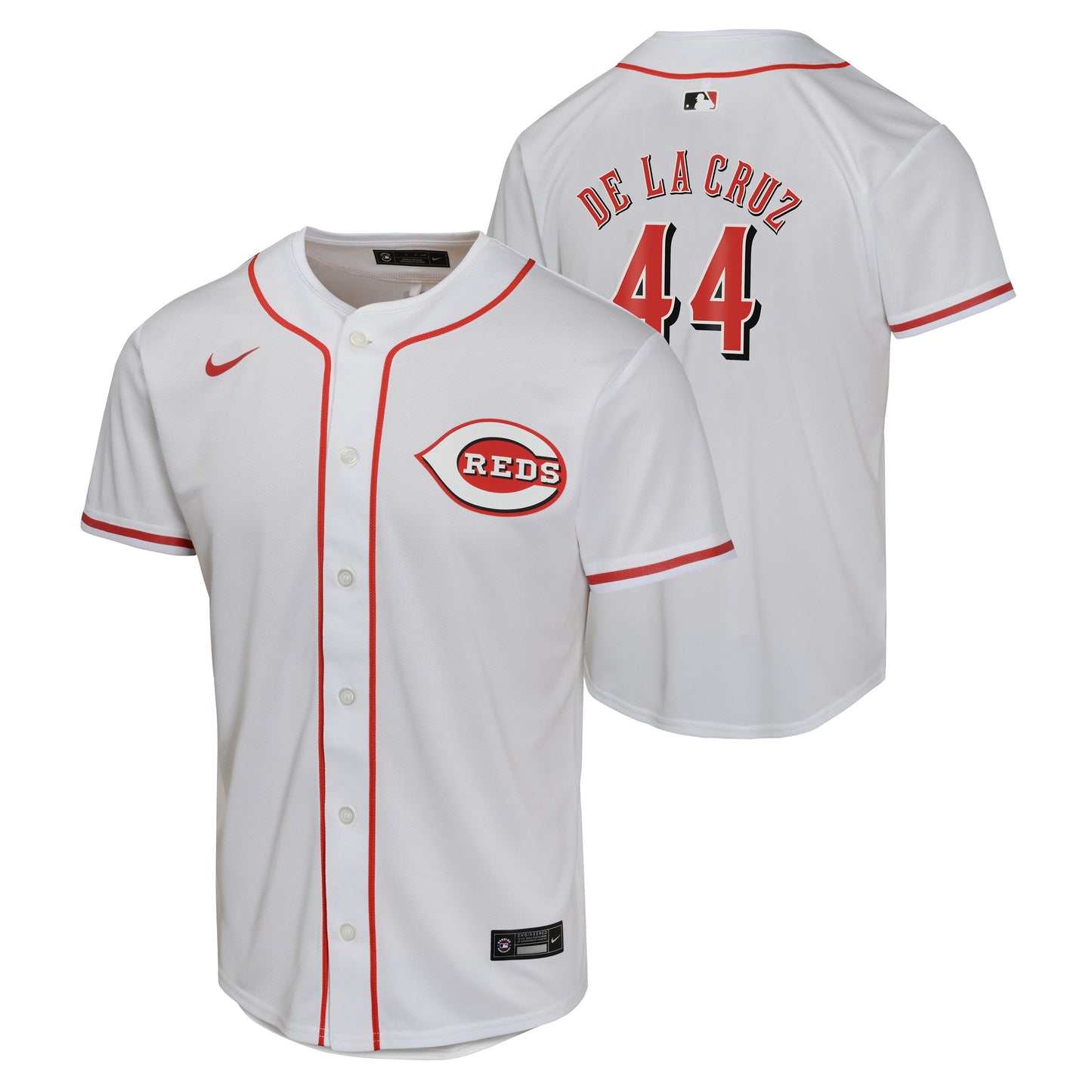 Youth Elly De La Cruz Cincinnati Reds NIKE White Home Game Replica Jersey Official Team Jersey Sports Fan Apparel Official MLB Team Jersey Baseball Fa