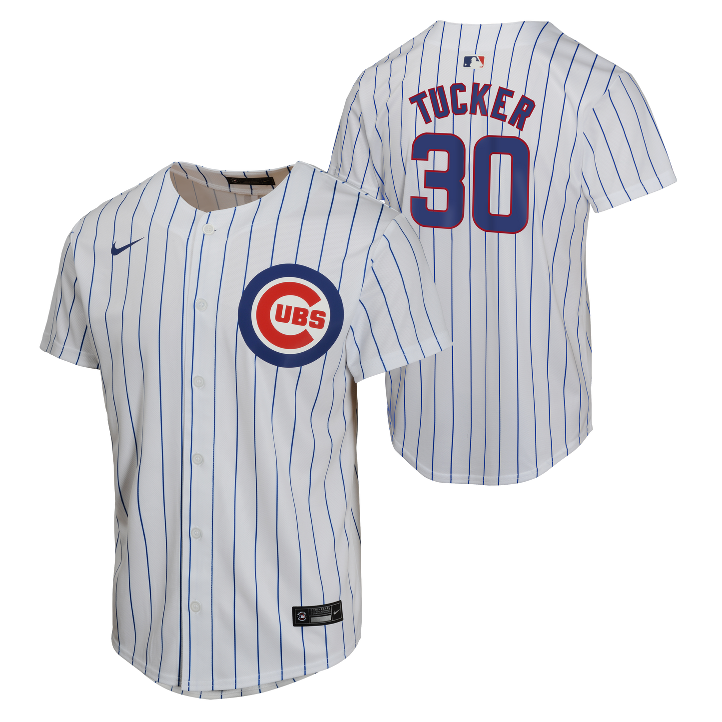 NIKE Youth Kyle Tucker Chicago Cubs White Home Replica Sublimated Twill Jersey Official Team Jersey Sports Fan Apparel Official MLB Team Jersey Baseba