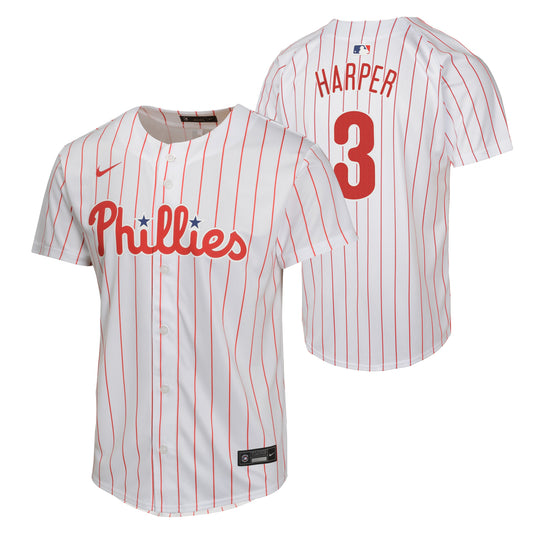 Youth Bryce Harper Philadelphia Phillies NIKE White Home Game Replica Jersey Official Team Jersey Sports Fan Apparel Official MLB Team Jersey Baseball