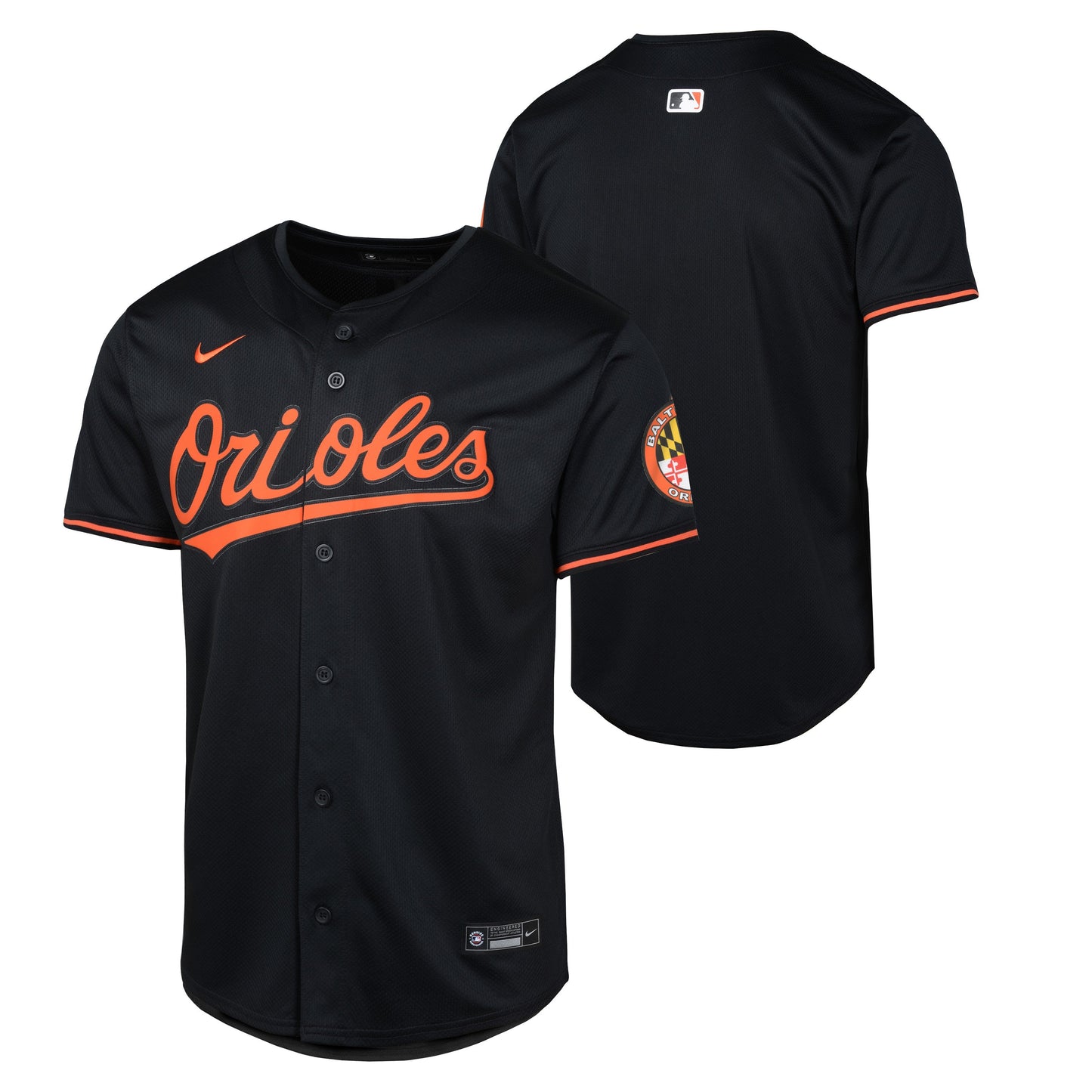 Youth Baltimore Orioles NIKE Black Alternate Limited Blank Replica Jersey Official Team Jersey Sports Fan Apparel Official MLB Team Jersey Baseball Fa