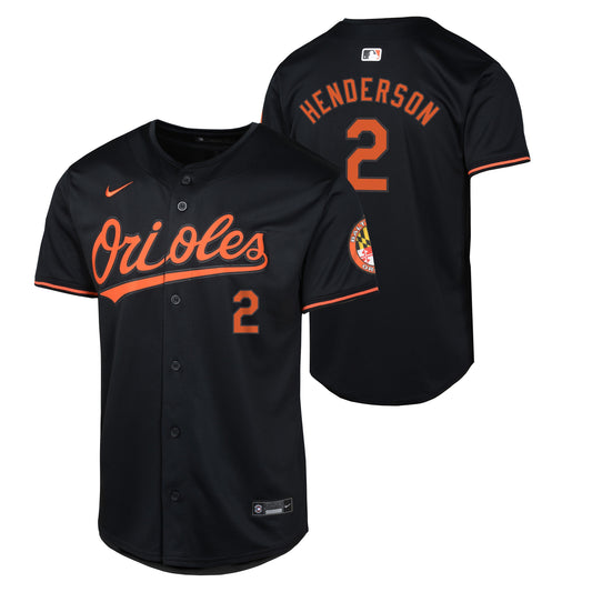 Youth Gunnar Henderson Baltimore Orioles NIKE Black Limited Replica Jersey Official Team Jersey Sports Fan Apparel Official MLB Team Jersey Baseball F