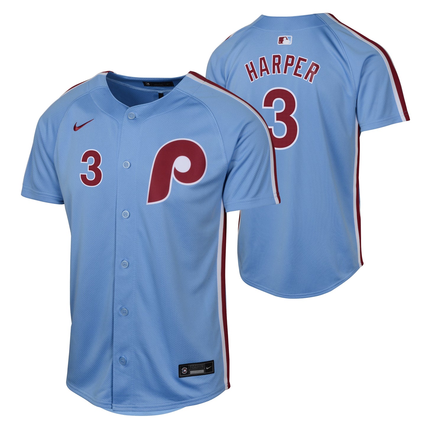 Youth Bryce Harper Philadelphia Phillies NIKE Blue Alternate Limited Replica Jersey Official Team Jersey Sports Fan Apparel Official MLB Team Jersey B