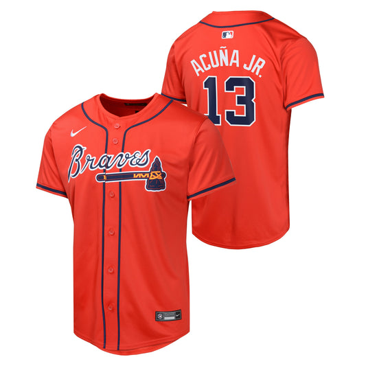Youth Ronald Acuna Jr. Atlanta Braves NIKE Red Alternate Limited Replica Jersey Official Team Jersey Sports Fan Apparel Official MLB Team Jersey Baseb