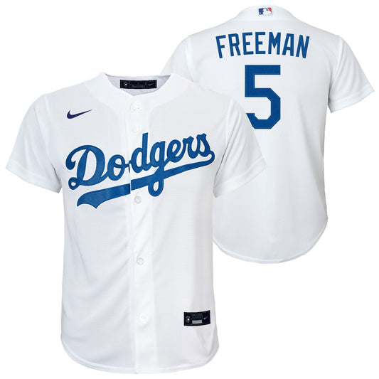 Youth Freddie Freeman Los Angeles Dodgers White Home Replica Player Jersey Official Team Jersey Sports Fan Apparel Official MLB Team Jersey Baseball F
