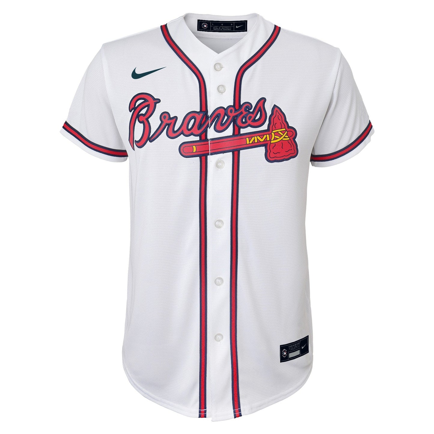 Youth Ronald Acuna Jr. Atlanta Braves White Home Replica NIKE Screen Print Jersey Official Team Jersey Sports Fan Apparel Official MLB Team Jersey Bas