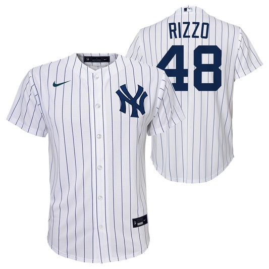 Youth Anthony Rizzo New York Yankees White Home Screen Print Game Replica Jersey Official Team Jersey Sports Fan Apparel Official MLB Team Jersey Base