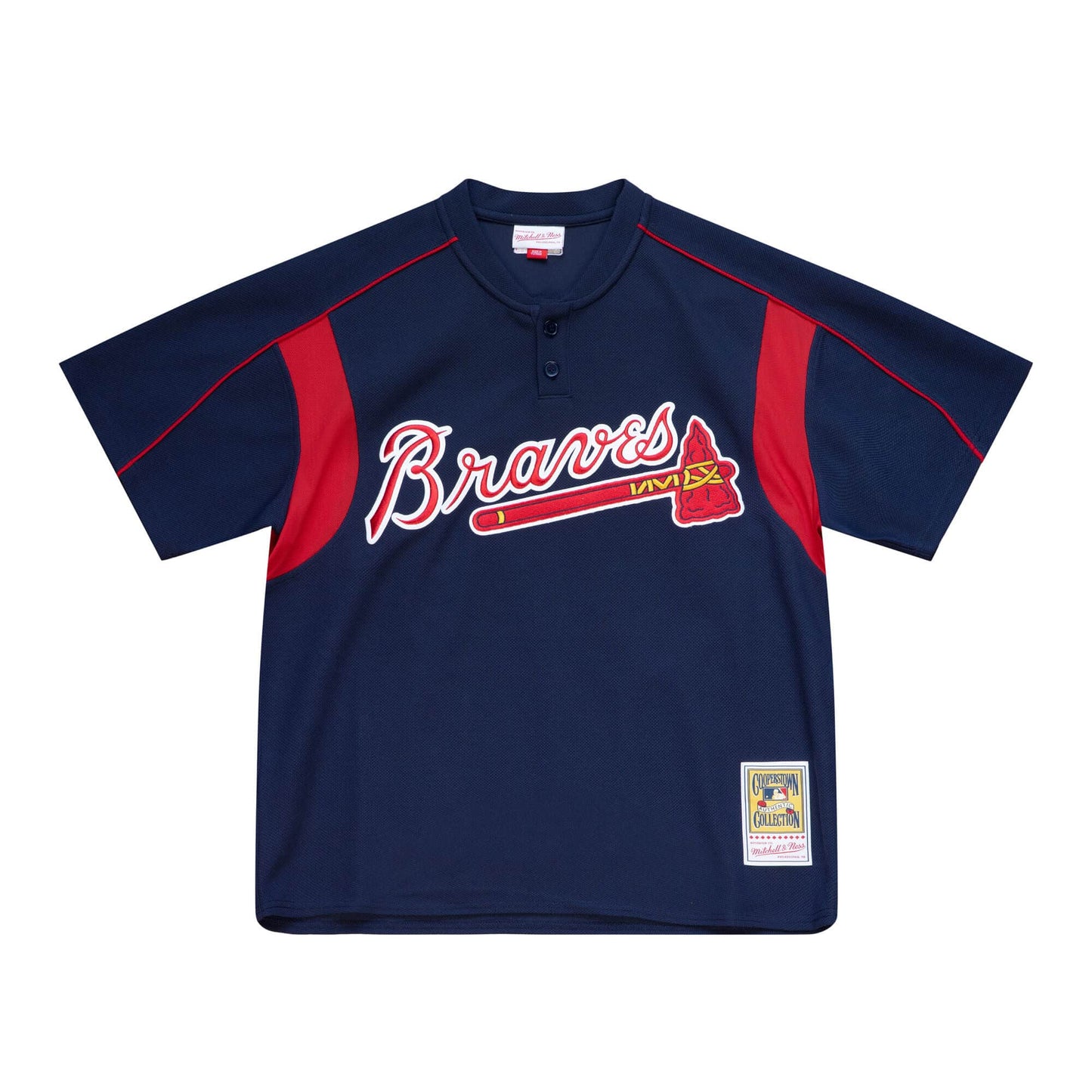 Men's Atlanta Braves Chipper Jones 2003 Mitchell & Ness Navy Cooperstown Batting Practice Jersey Official Team Jersey Sports Fan Apparel Official MLB