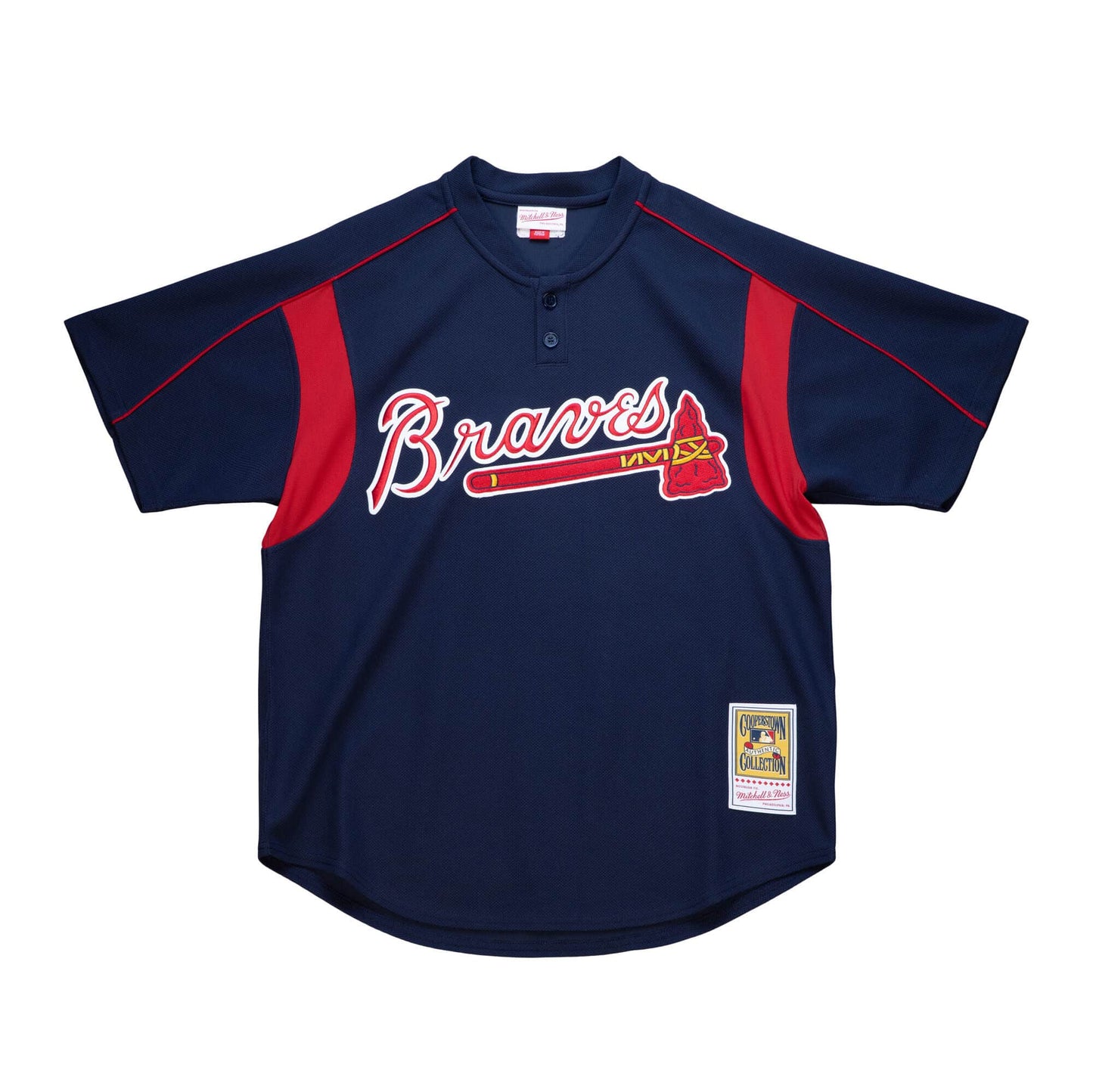 Men's Atlanta Braves Greg Maddux 2003 Mitchell & Ness Navy Cooperstown Batting Practice Jersey Official Team Jersey Sports Fan Apparel Official MLB Te