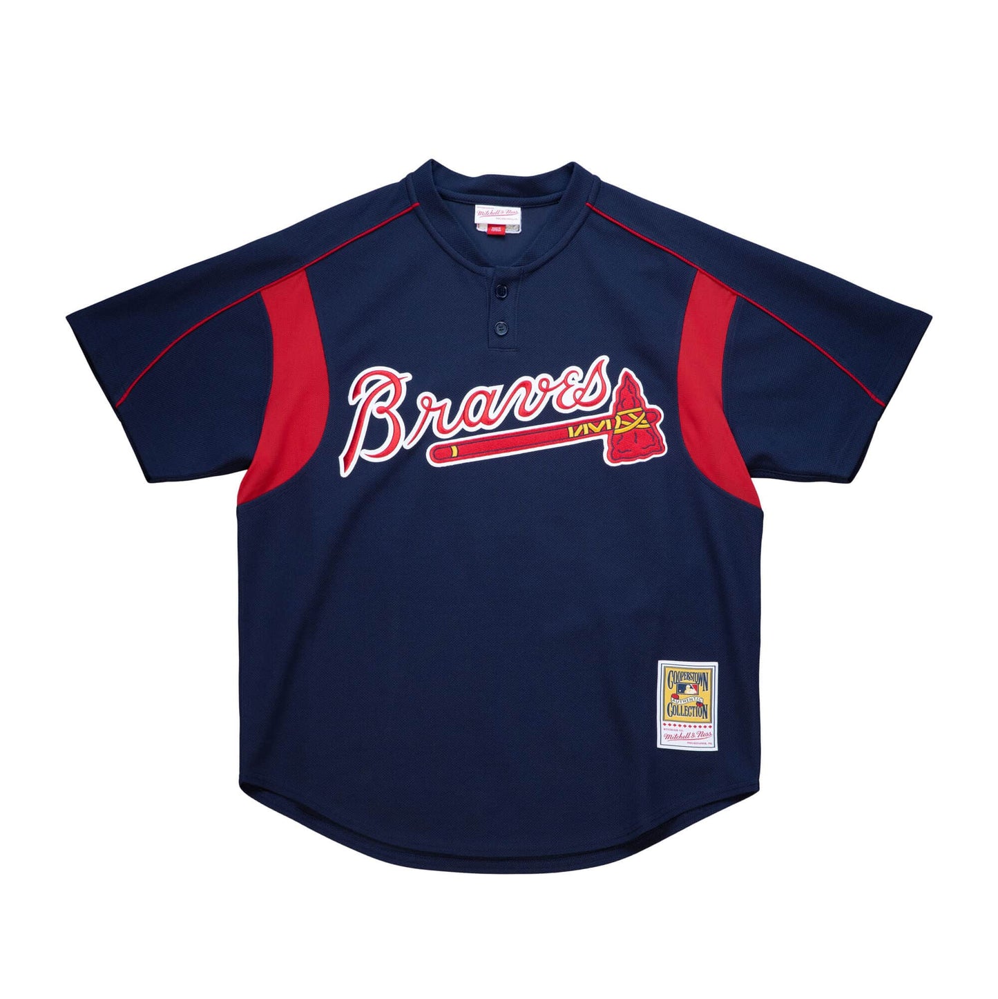 Men's Atlanta Braves John Smoltz 2003 Mitchell & Ness Navy Cooperstown Batting Practice Jersey Official Team Jersey Sports Fan Apparel Official MLB Te