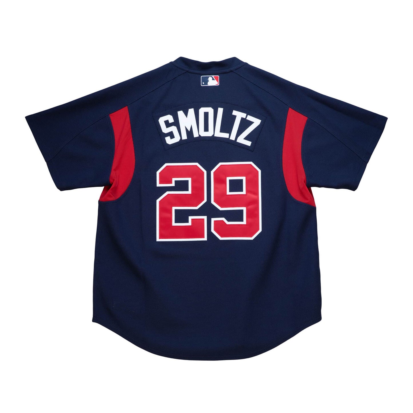 Men's Atlanta Braves John Smoltz 2003 Mitchell & Ness Navy Cooperstown Batting Practice Jersey Official Team Jersey Sports Fan Apparel Official MLB Te