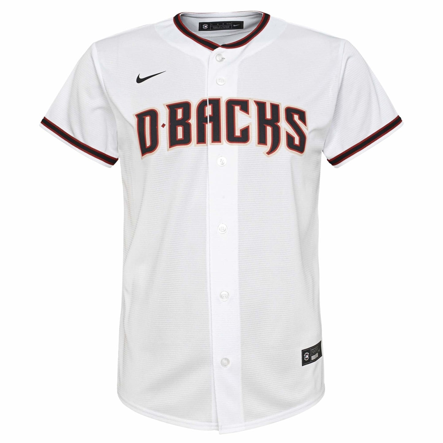Youth Nike Arizona Diamondbacks Home White Replica Jersey Official Team Jersey Sports Fan Apparel Official MLB Team Jersey Baseball Fan Apparel