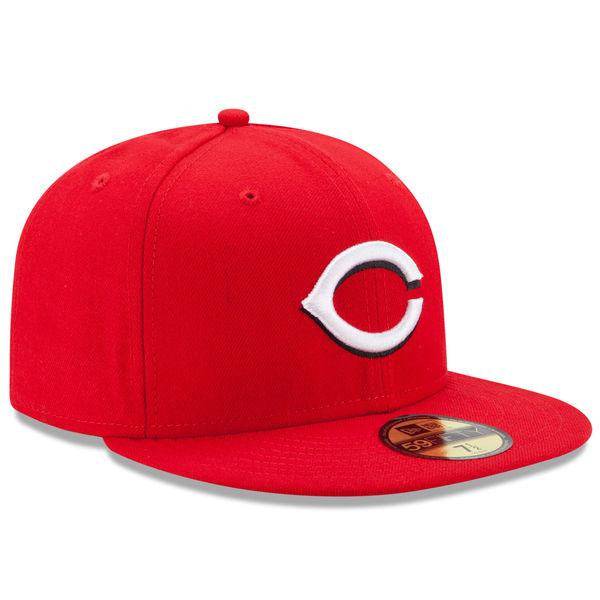 Men's Cincinnati Reds New Era Red Home Authentic Collection On-Field 59FIFTY Fitted Hat Official Team Hat Sports Fan Cap Official MLB Team Hat Basebal