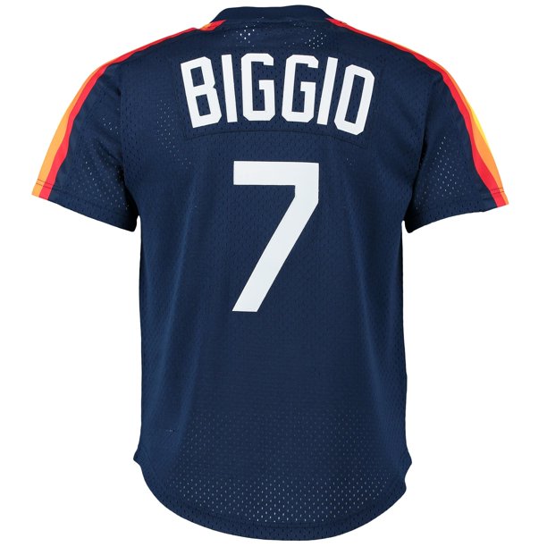Men's Craig Biggio Houston Astros Mitchell & Ness Cooperstown Mesh Batting Practice Jersey - Navy Official Team Jersey Sports Fan Apparel Official MLB