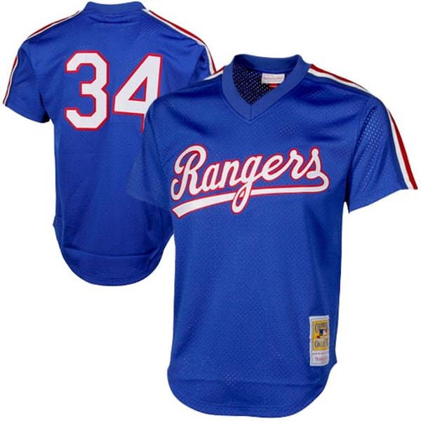 Men's Mitchell & Ness Nolan Ryan Royal Texas Rangers 1989 Authentic Cooperstown Collection Mesh Batting Practice Jersey Official Team Jersey Sports Fa