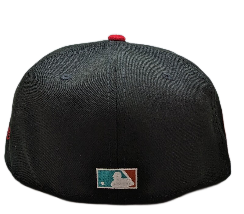 Anaheim Angels New Era 2 Tone Black/Red Guns N Roses Inspired Rock Pack 59FIFTY Fitted Hat Official Team Hat Sports Fan Cap Official MLB Team Hat Base