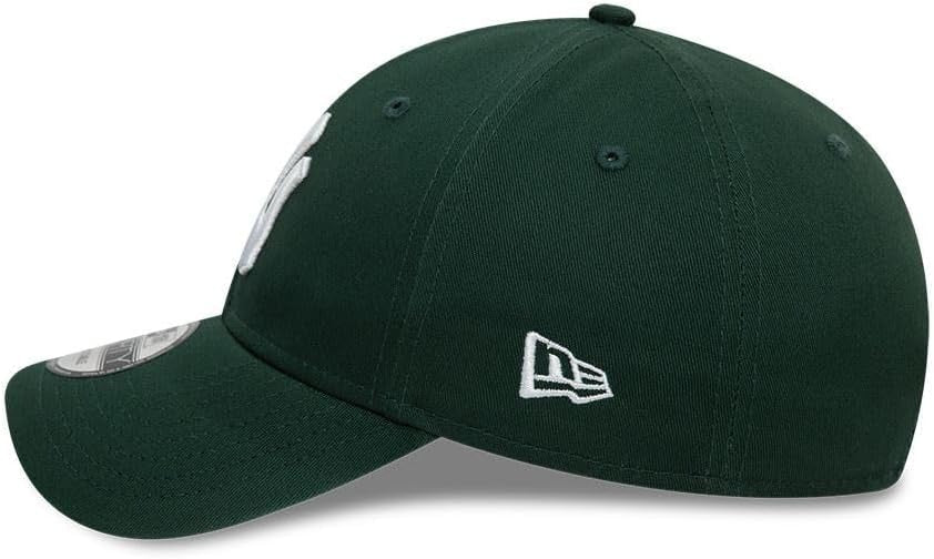 New York Yankees MLB League Essential 9FORTY Strapback New Era Dark Green/White Official Team Hat Sports Fan Cap Official MLB Team Hat Baseball Fan Ca