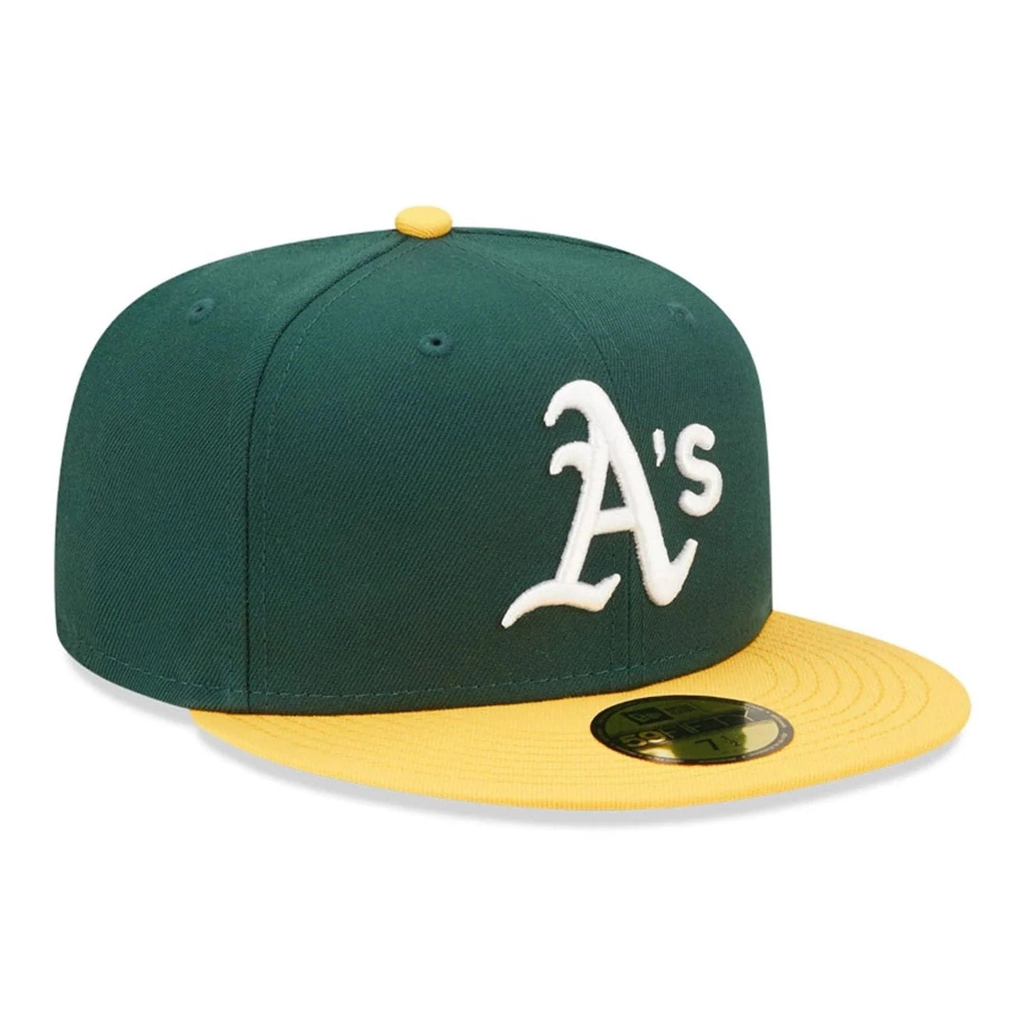 Oakland Athletics MLB AC Perf 59FIFTY Fitted New Era Green/Yellow Official Team Hat Sports Fan Cap Official MLB Team Hat Baseball Fan Cap