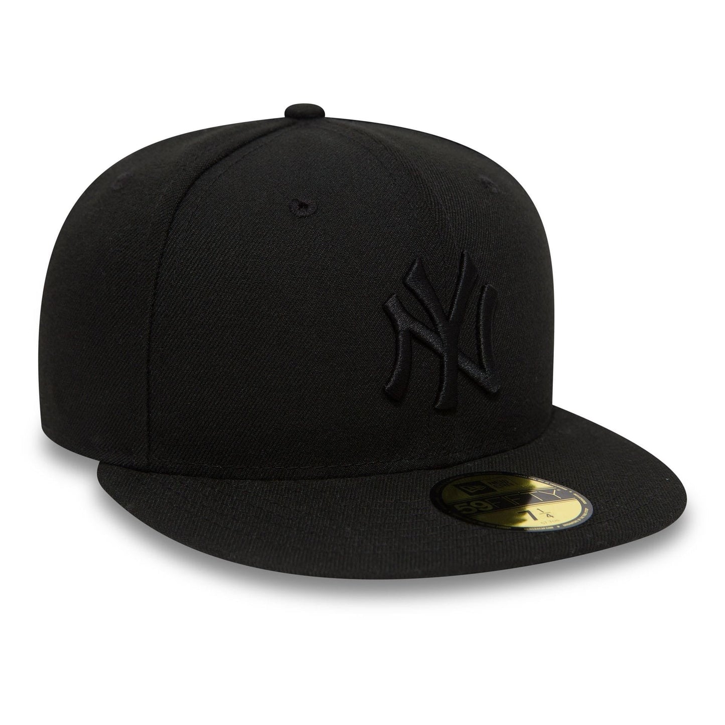 New York Yankees MLB League Essential 59FIFTY Fitted New Era Black/Black Official Team Hat Sports Fan Cap Official MLB Team Hat Baseball Fan Cap