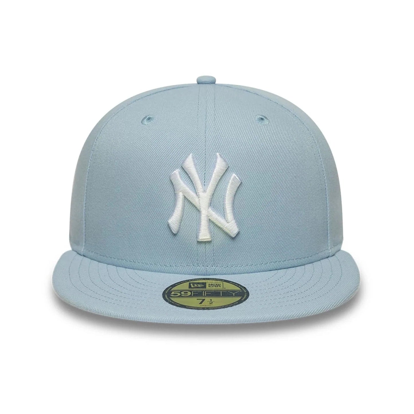 New York Yankees MLB League Essential 59FIFTY Fitted Cap New Era Light Blue Official Team Hat Sports Fan Cap Official MLB Team Hat Baseball Fan Cap