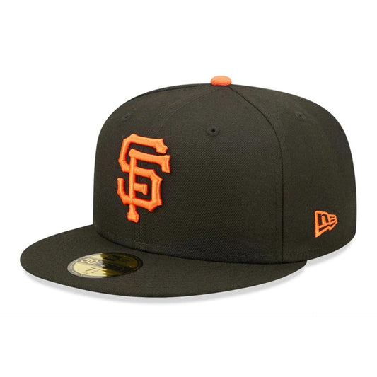 San Francisco Giants MLB AC Perf 59FIFTY Fitted New Era Black/Orange Official Team Hat Sports Fan Cap Official MLB Team Hat Baseball Fan Cap