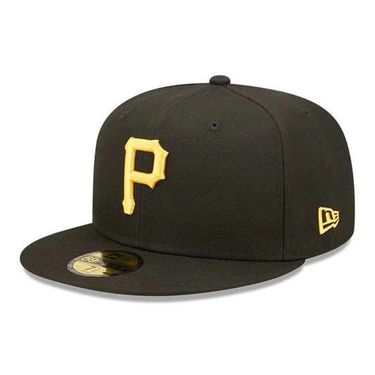 Pittsburgh Pirates MLB AC Perf 59FIFTY Fitted New Era Black/Yellow Official Team Hat Sports Fan Cap Official MLB Team Hat Baseball Fan Cap