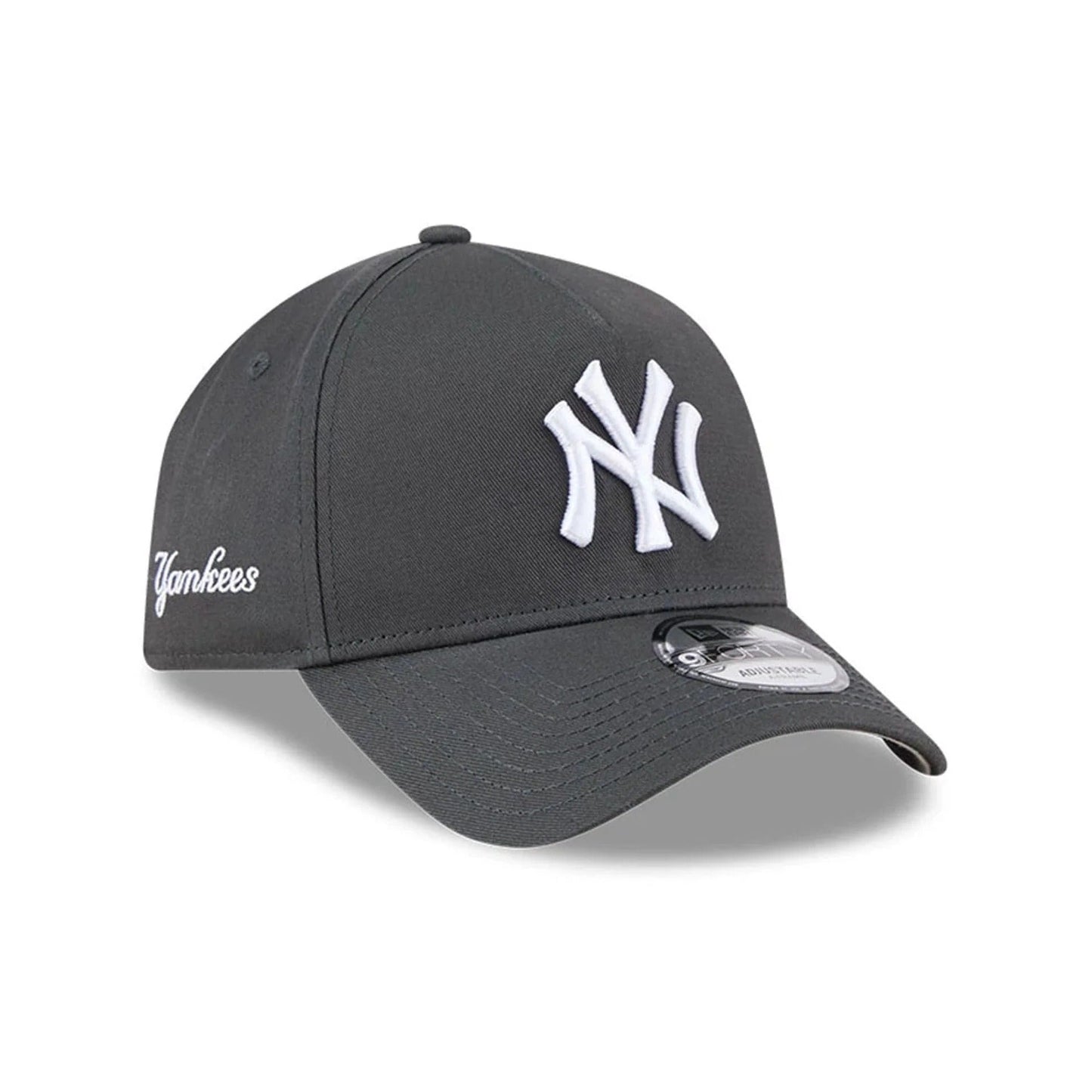 New York Yankees MLB Script A-Frame Snapback New Era Grey Official Sports Fan Gear MLB Fan Gear Popular Style