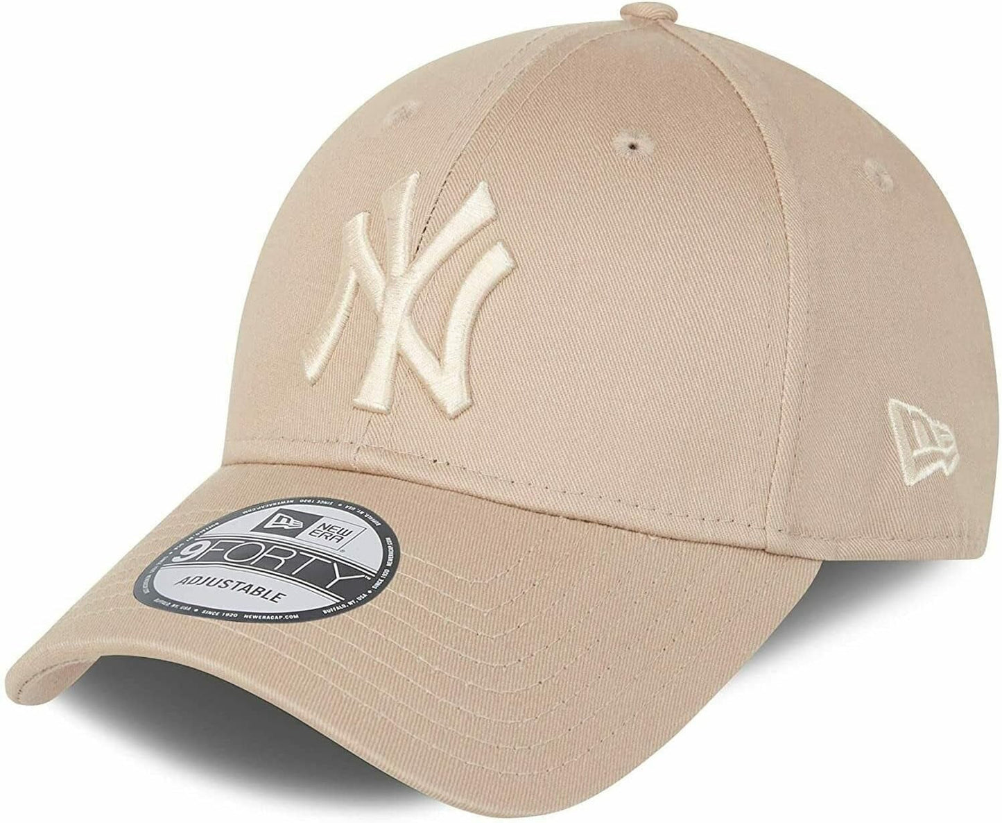 New York Yankees MLB League Essential 9FORTY Strapback New Era Cam/Stone Official Team Hat Sports Fan Cap Official MLB Team Hat Baseball Fan Cap
