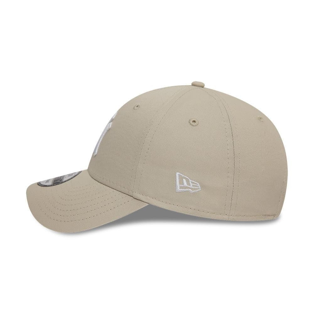 New York Yankees MLB League Essential 9FORTY Strapback New Era Stone/White Official Team Hat Sports Fan Cap Official MLB Team Hat Baseball Fan Cap