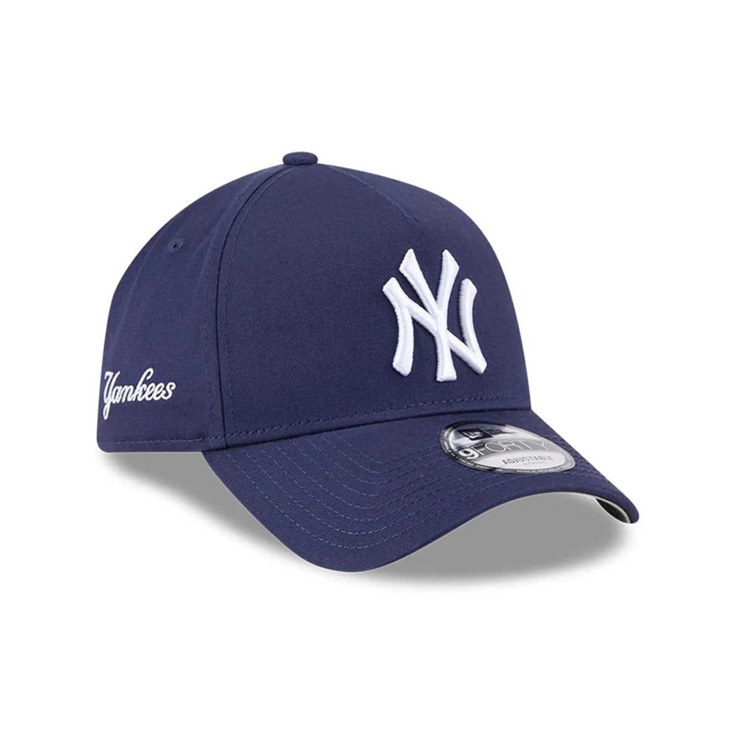 New York Yankees MLB Script A-Frame Snapback New Era Navy Official Sports Fan Gear MLB Fan Gear Popular Style