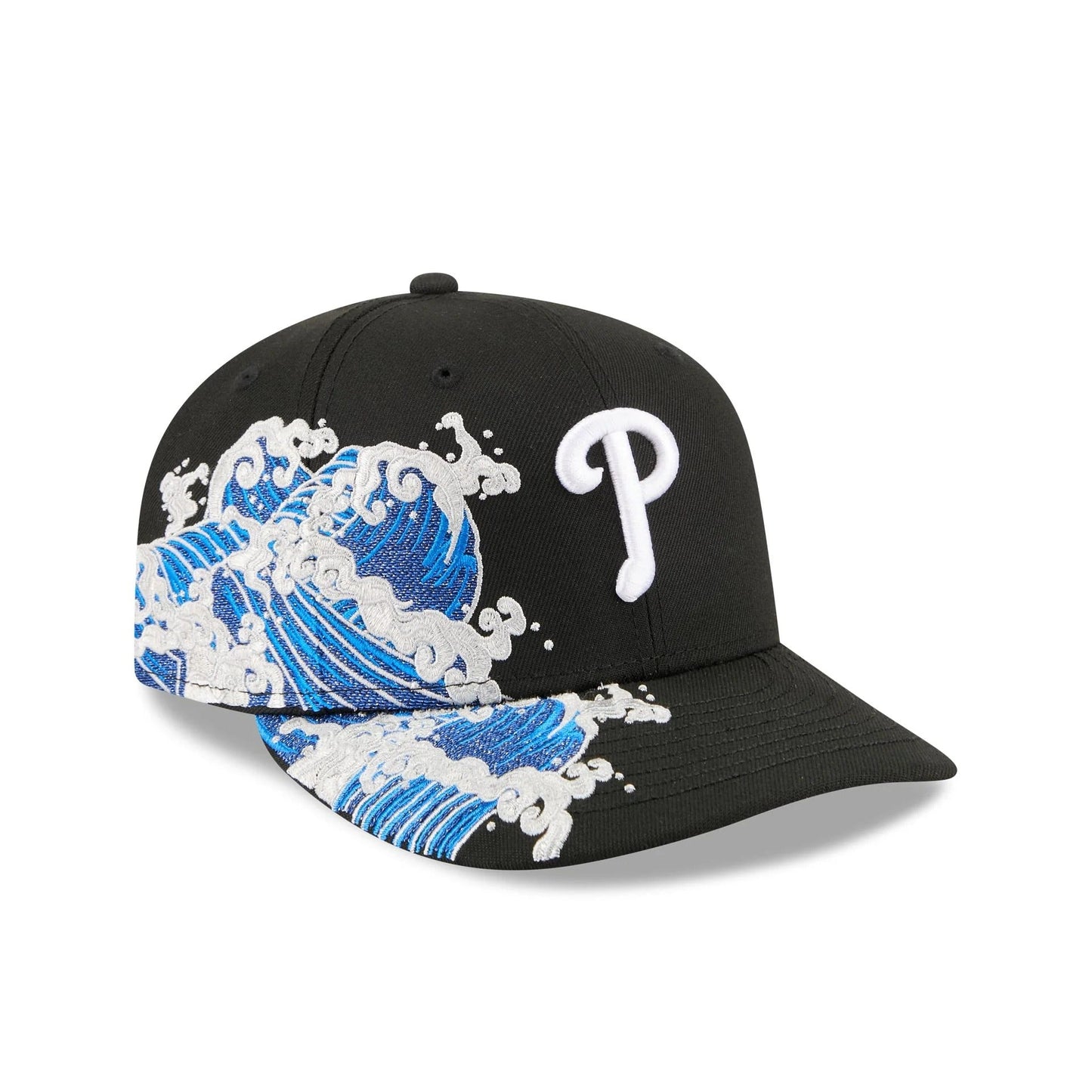 Philadelphia Phillies MLB Waves 59FIFTY Fitted New Era Black/White Official Team Hat Sports Fan Cap Official MLB Team Hat Baseball Fan Cap