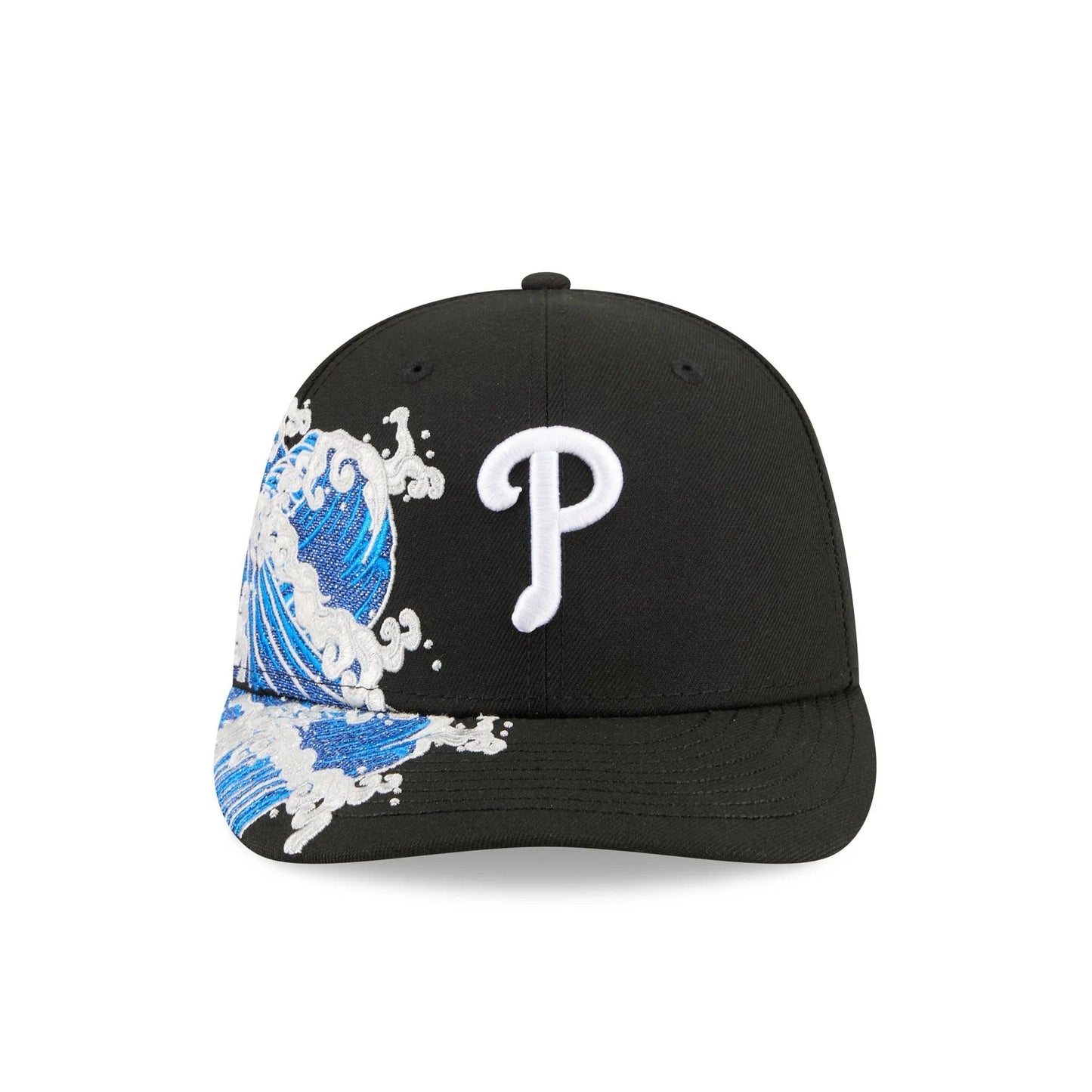 Philadelphia Phillies MLB Waves 59FIFTY Fitted New Era Black/White Official Team Hat Sports Fan Cap Official MLB Team Hat Baseball Fan Cap