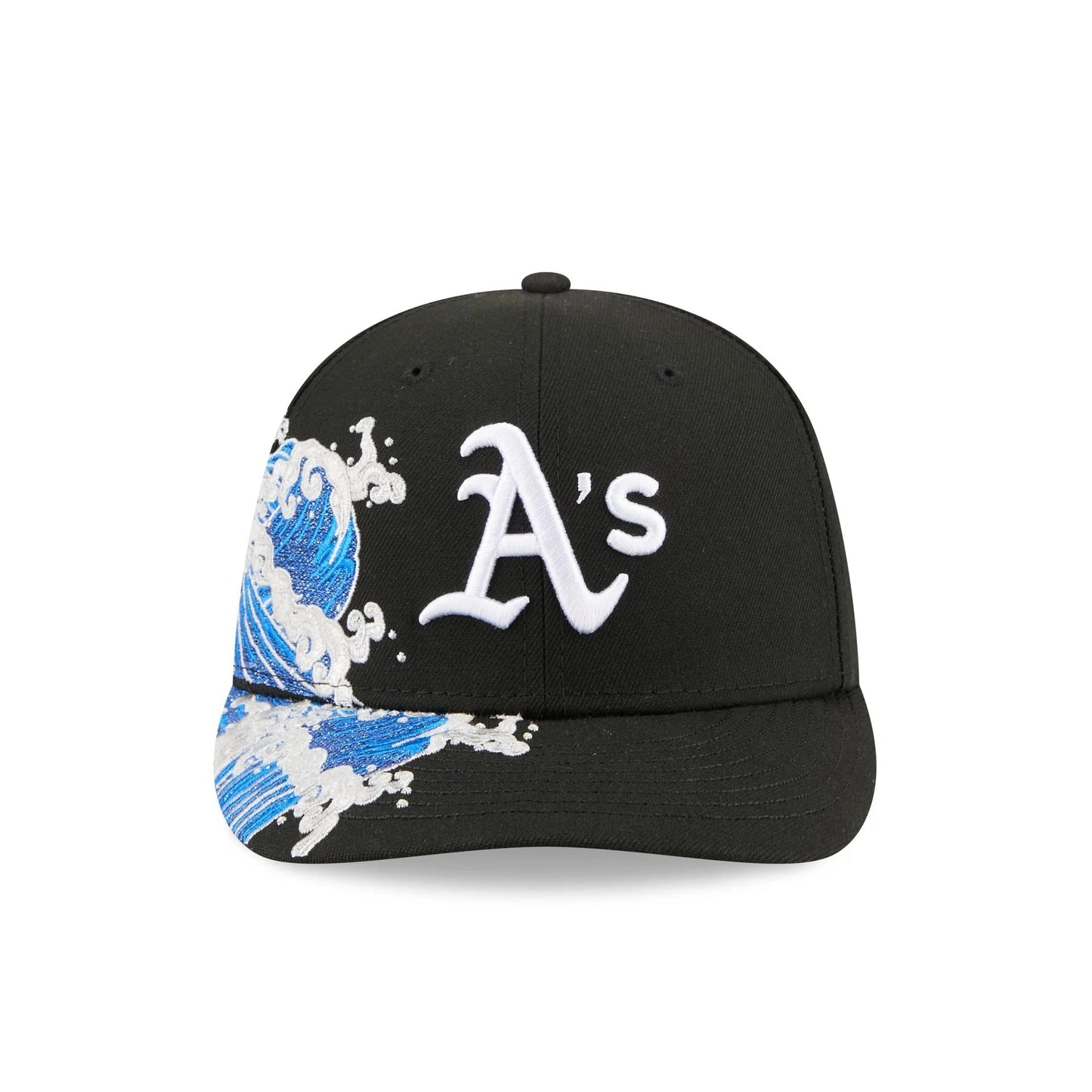 Oakland Athletics MLB Waves 59FIFTY Fitted New Era Black/White Official Team Hat Sports Fan Cap Official MLB Team Hat Baseball Fan Cap