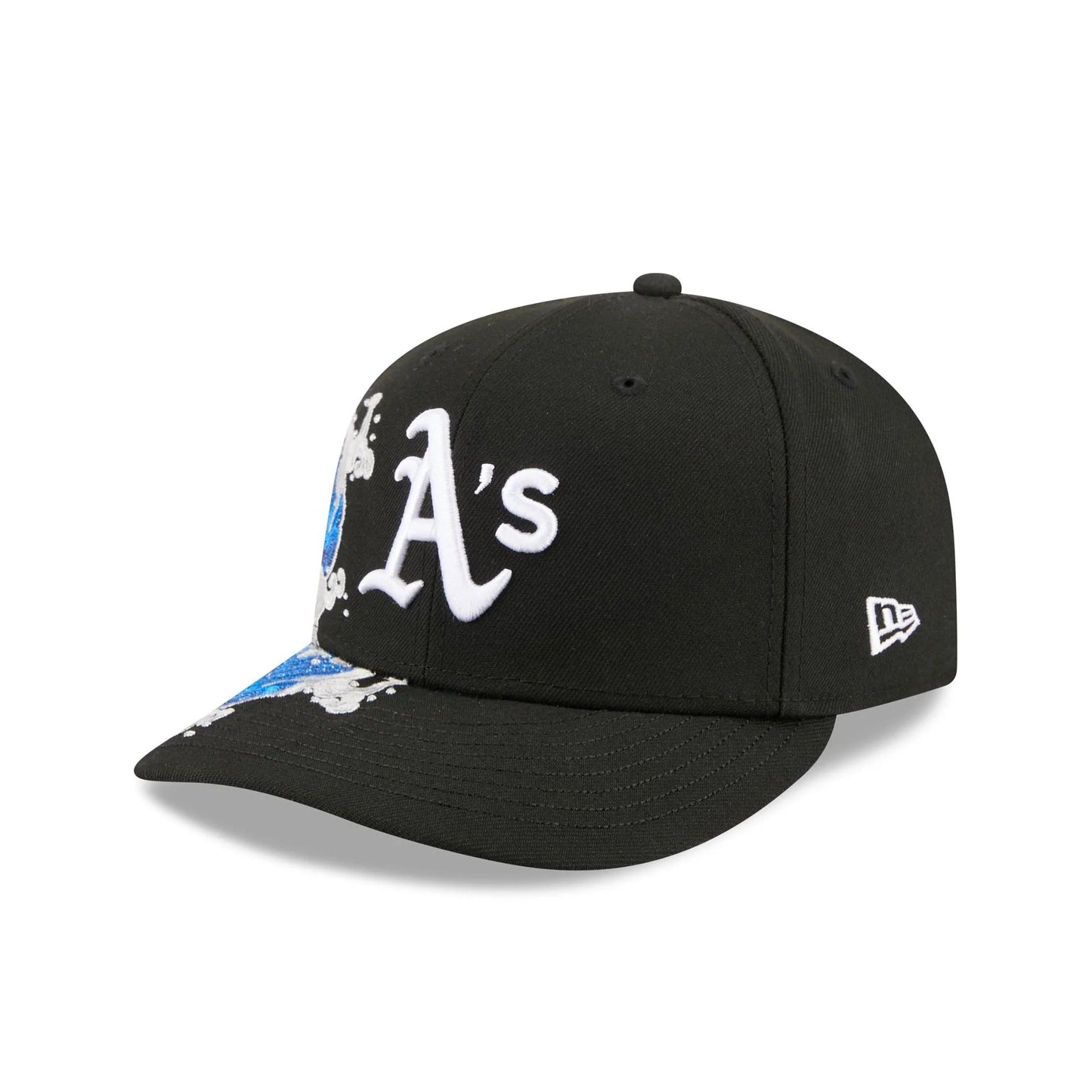 Oakland Athletics MLB Waves 59FIFTY Fitted New Era Black/White Official Team Hat Sports Fan Cap Official MLB Team Hat Baseball Fan Cap