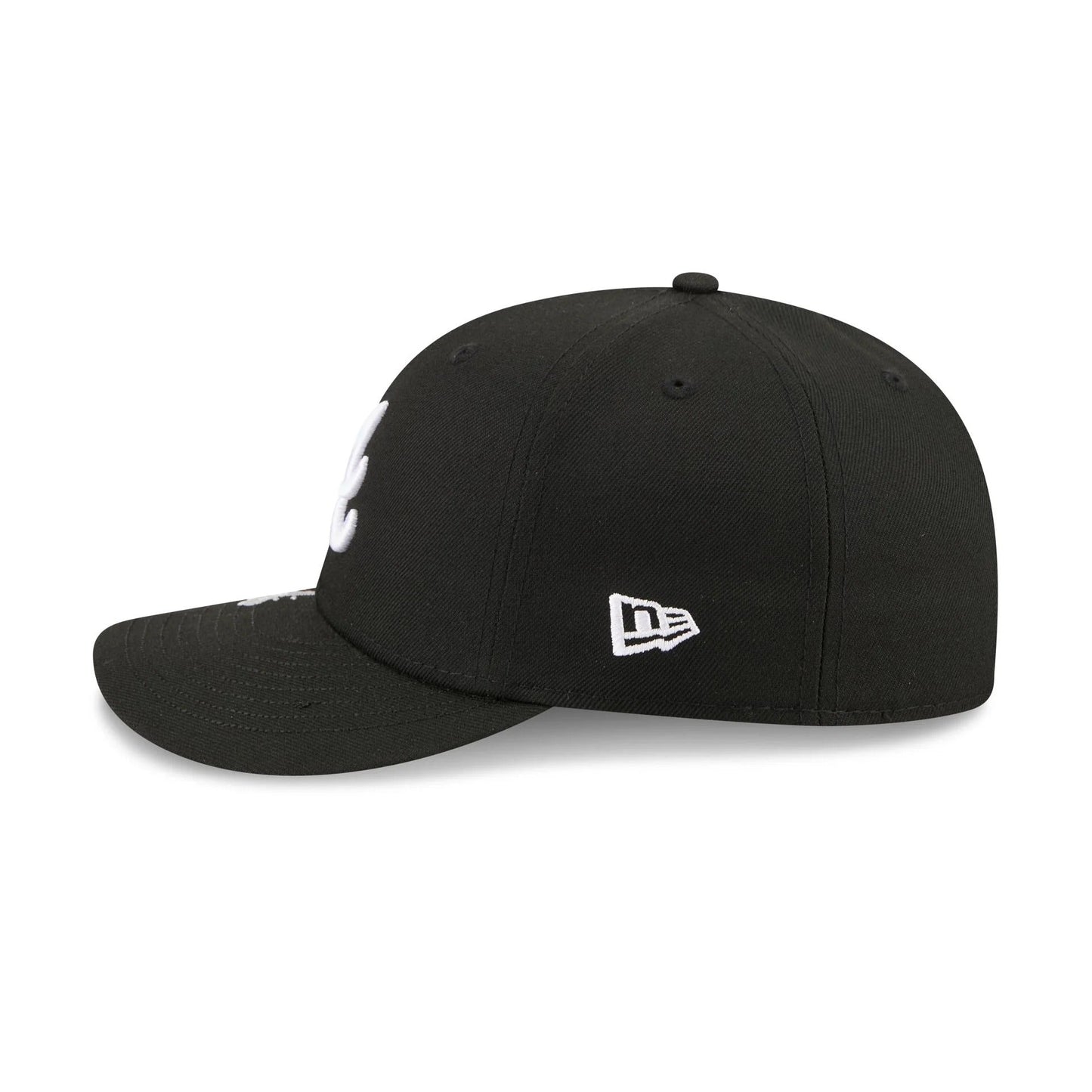Atlanta Braves MLB Waves 59FIFTY Fitted New Era Black/White Official Team Hat Sports Fan Cap Official MLB Team Hat Baseball Fan Cap