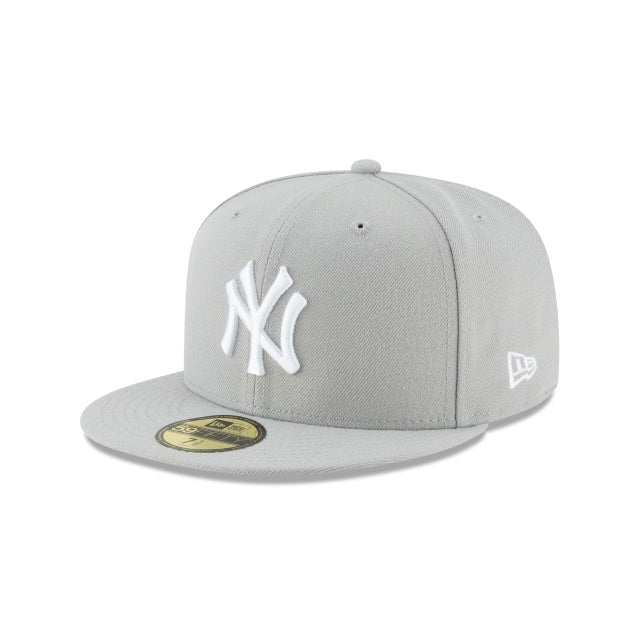 New York Yankees MLB Basic 59Fifty Fitted New Era Grey/White Official Team Hat Sports Fan Cap Official MLB Team Hat Baseball Fan Cap