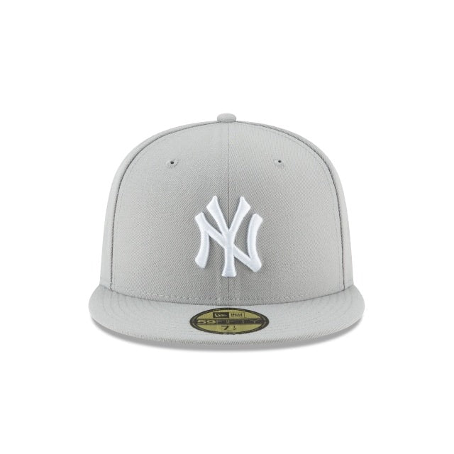 New York Yankees MLB Basic 59Fifty Fitted New Era Grey/White Official Team Hat Sports Fan Cap Official MLB Team Hat Baseball Fan Cap