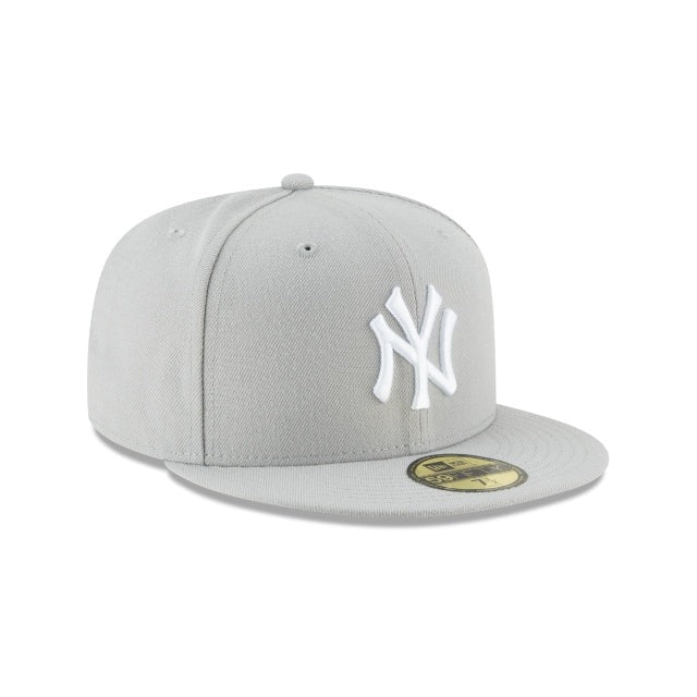 New York Yankees MLB Basic 59Fifty Fitted New Era Grey/White Official Team Hat Sports Fan Cap Official MLB Team Hat Baseball Fan Cap