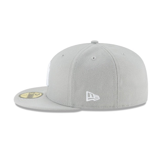 New York Yankees MLB Basic 59Fifty Fitted New Era Grey/White Official Team Hat Sports Fan Cap Official MLB Team Hat Baseball Fan Cap