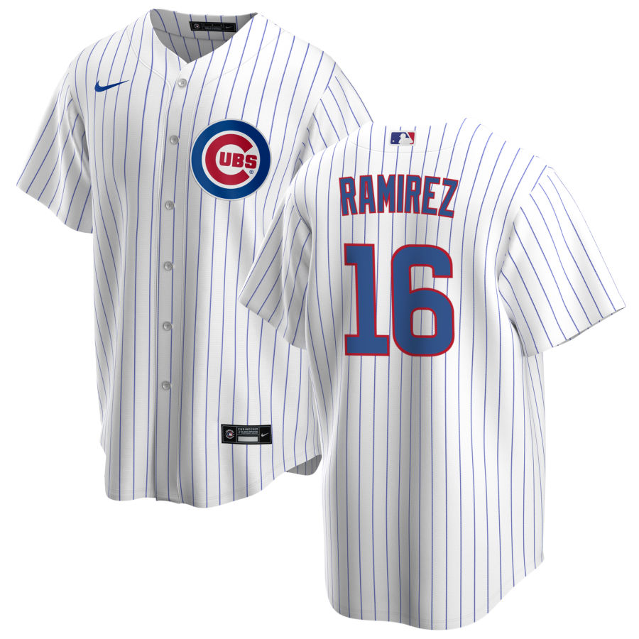 NIKE Men's Aramis Ramirez Chicago Cubs Premium Twill White Home Replica Jersey Official Team Jersey Sports Fan Apparel Official MLB Team Jersey Baseba