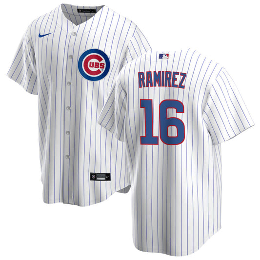 NIKE Men's Aramis Ramirez Chicago Cubs Premium Twill White Home Replica Jersey Official Team Jersey Sports Fan Apparel Official MLB Team Jersey Baseba